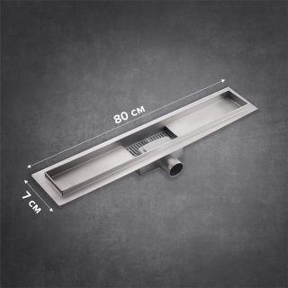 Душевой лоток РМС ТЛ-03-80х7 80см нержавеющая сталь